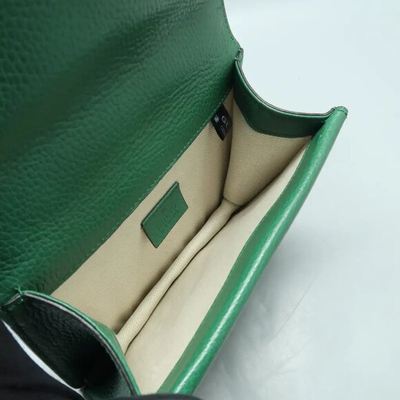 GUCCI Dionysus Green Leather Shoulder Bag 924-012525 - Picture 10 of 12